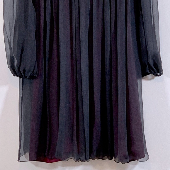 FENDI Silk Chiffon Dress w/ Aubergine Slip IT42 - Picture 7 of 8